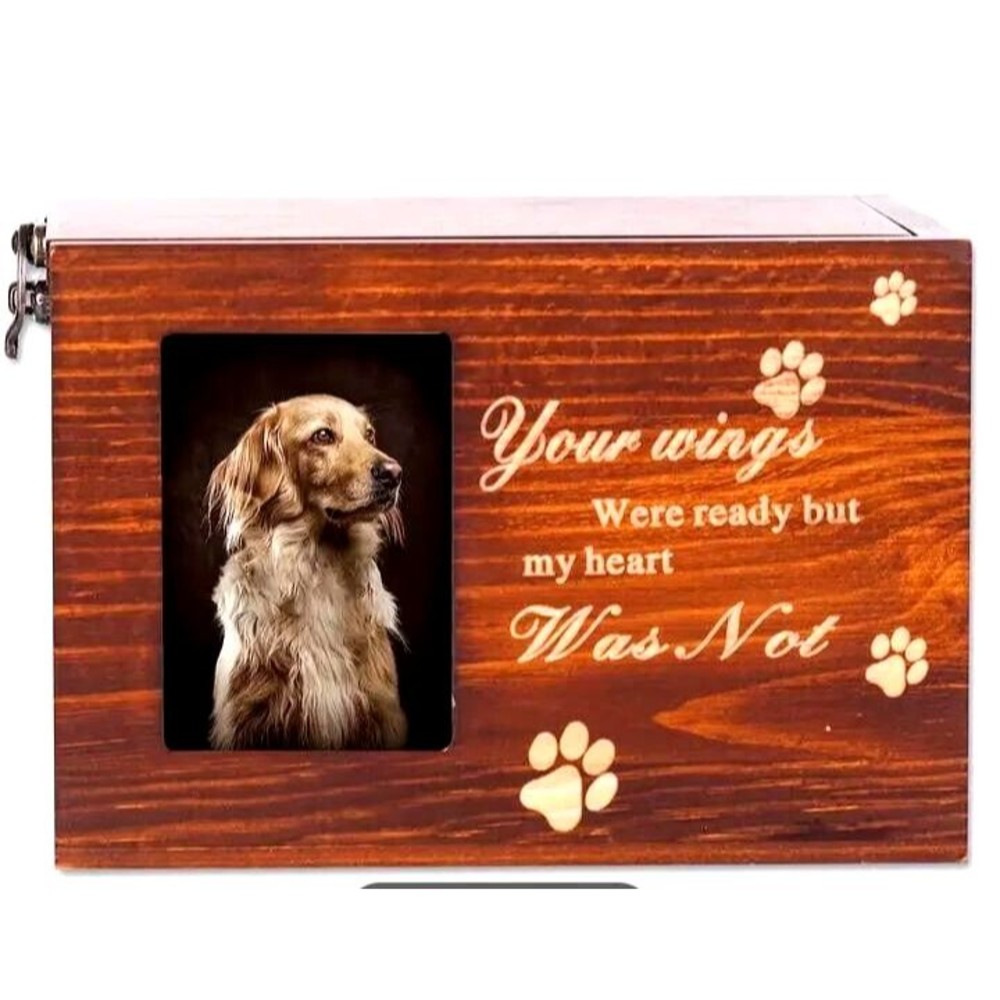 Pet Urn For Dogs Cats Ashes Wood Pet Memorial Memory Remembrance Box Cremation